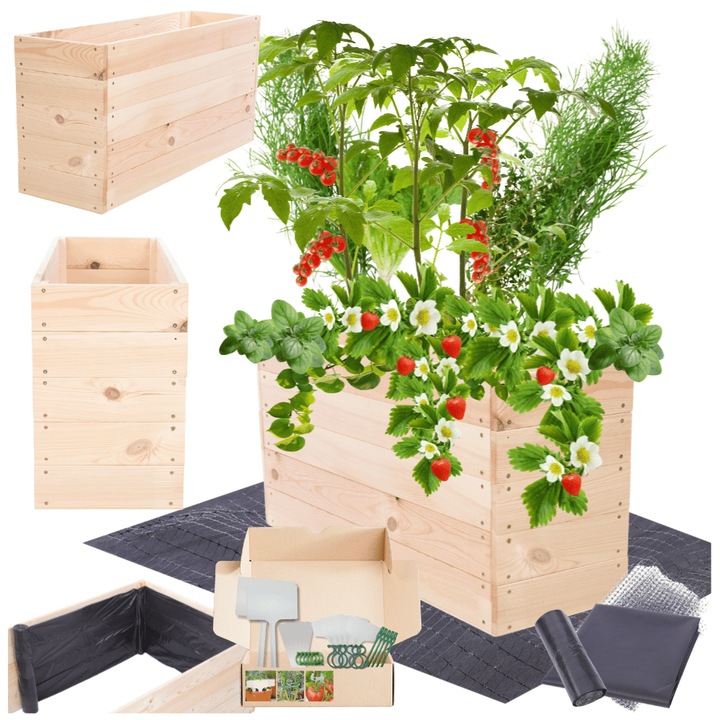 Gradina ridicata MODO24, lemn, 45x100x30cm, bej