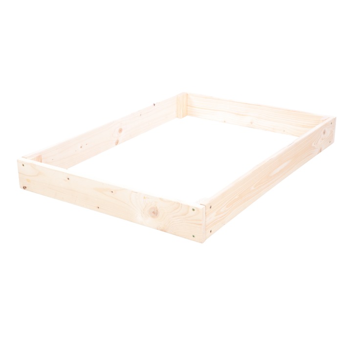 Pat inaltat pentru gradina, din lemn, Modo24, cutie de legume, 9x60x120cm, bej, pentru gradina sau terasa
