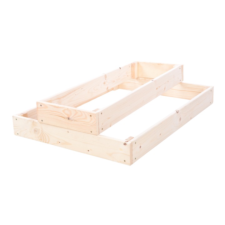 Pat inaltat pentru gradina, din lemn MODO24, 18x60x60cm, bej, pentru legume, cu montaj simplu
