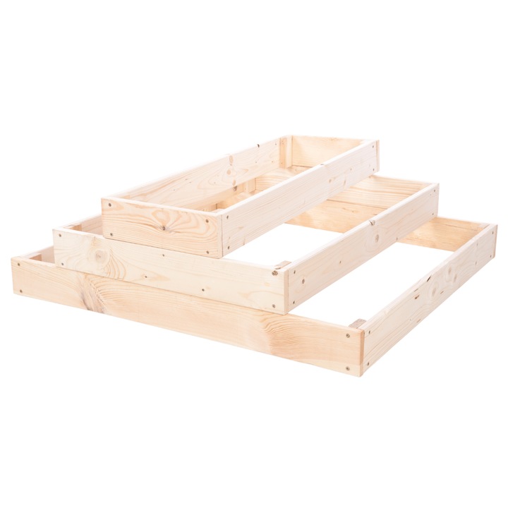 Pat inaltat pentru gradina, din lemn MODO24, gradina verticala, 27x90x60cm, bej, cu protectie impotriva intemperiilor