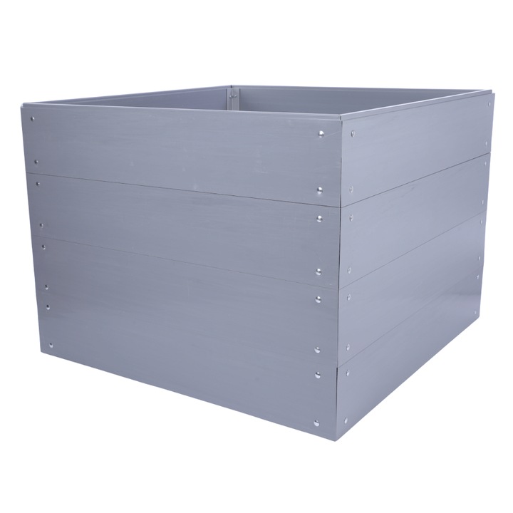 Jardiniera gradina inaltata MODO24, PVC, 80x120x120cm, gri, set complet cu accesorii gradinarit