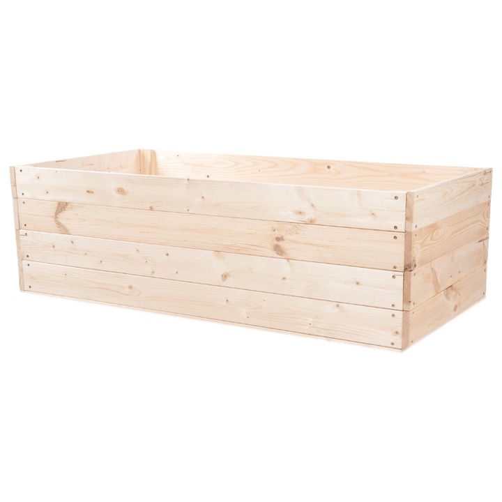 Pat de gradina inaltat MODO24, 36x120x80cm, lemn, bej