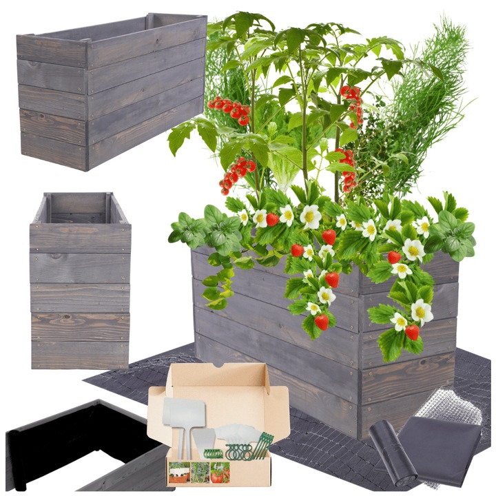 Gradina ridicata MODO24, 45x80x30cm, lemn, gri