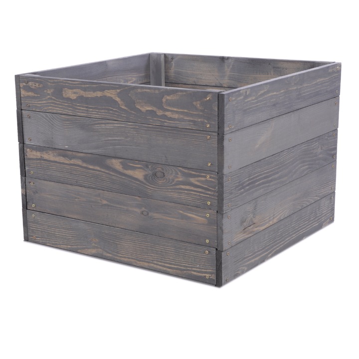 Pat de gradina inaltat MODO24, 45x90x80cm, lemn, gri