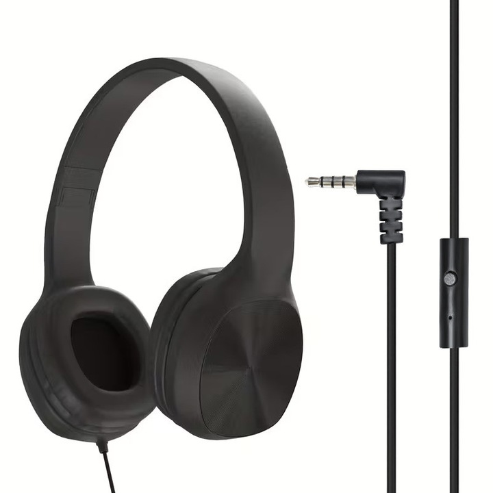 Casti cu fir, T891, negre, over the ear