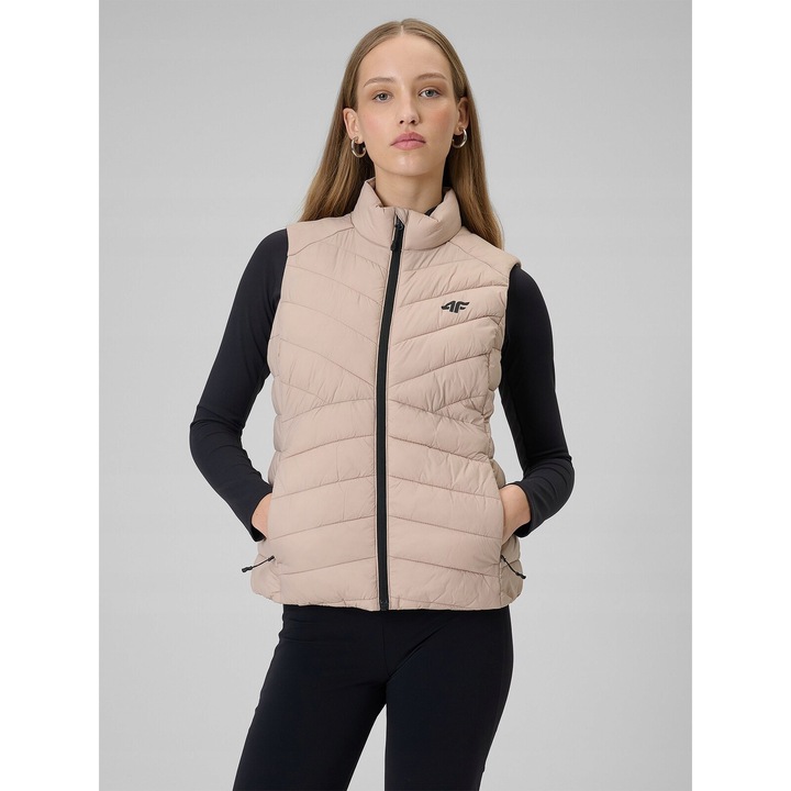 Дамска жилетка 4F бежова, водоустойчива, лека изолация, ватирана, XL INTL
