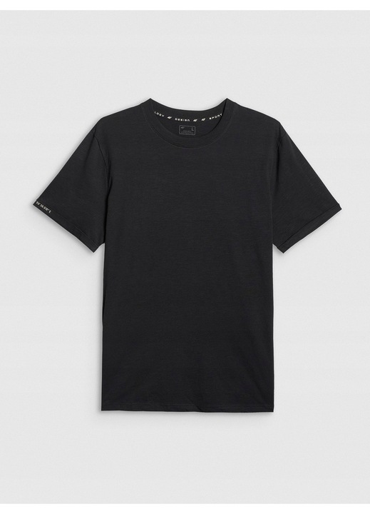 Férfi póló 4F fekete, regular, pamut, L INTL