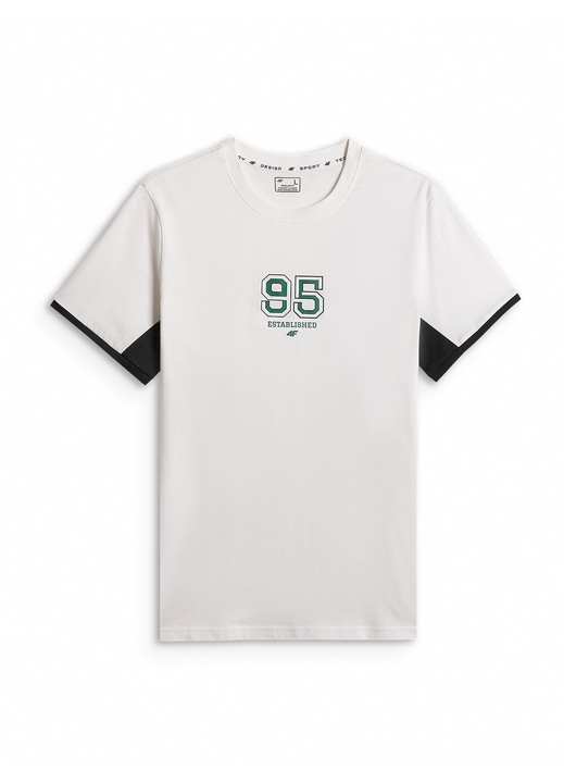 Ferfi polo, 4F, feher, pamut, mintas, Fehér