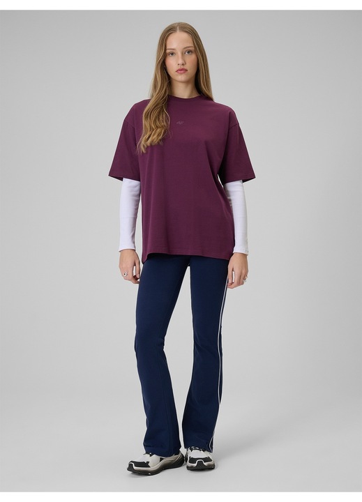 Női póló 4F, bordó, pamut