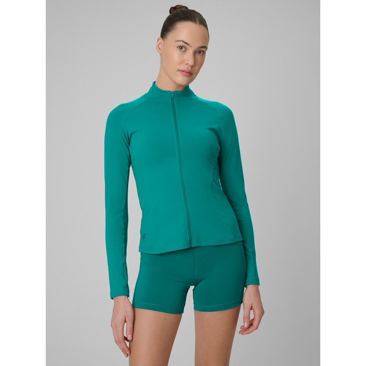 Női sport blúz, 4F, slim, türkiz, 4F Dry, edzés