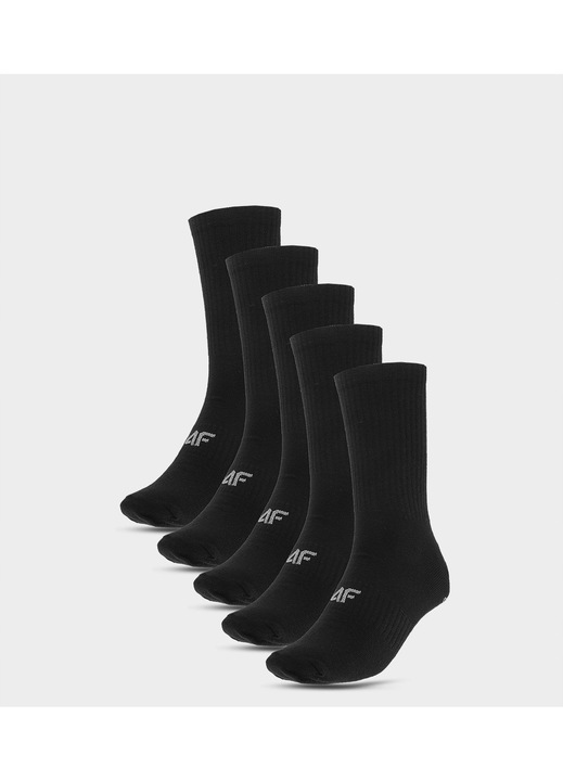 Férfi zokni 4F, 5 darabos csomag, 39-42, fekete, pamut