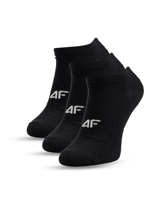 Sosete barbati 4F, set 3 perechi, negru, Negru