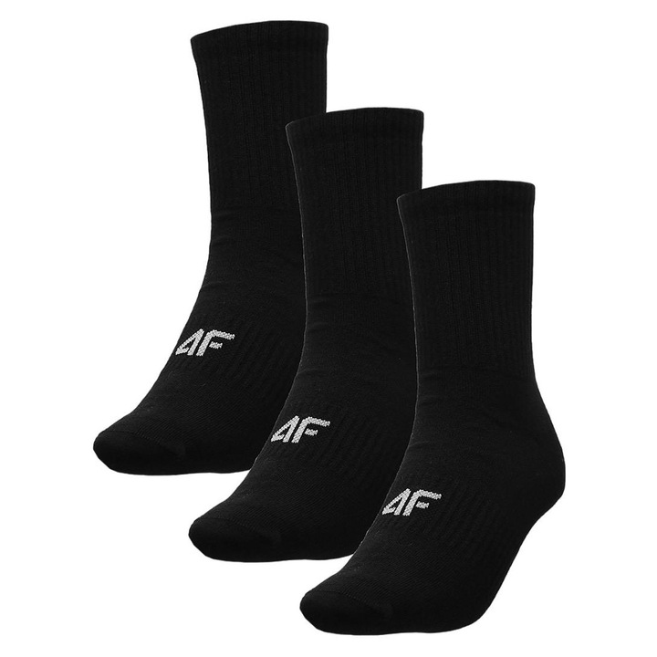 Дамски спортни чорапи, 4F, 3 чифта, дълги, черни, 35-38