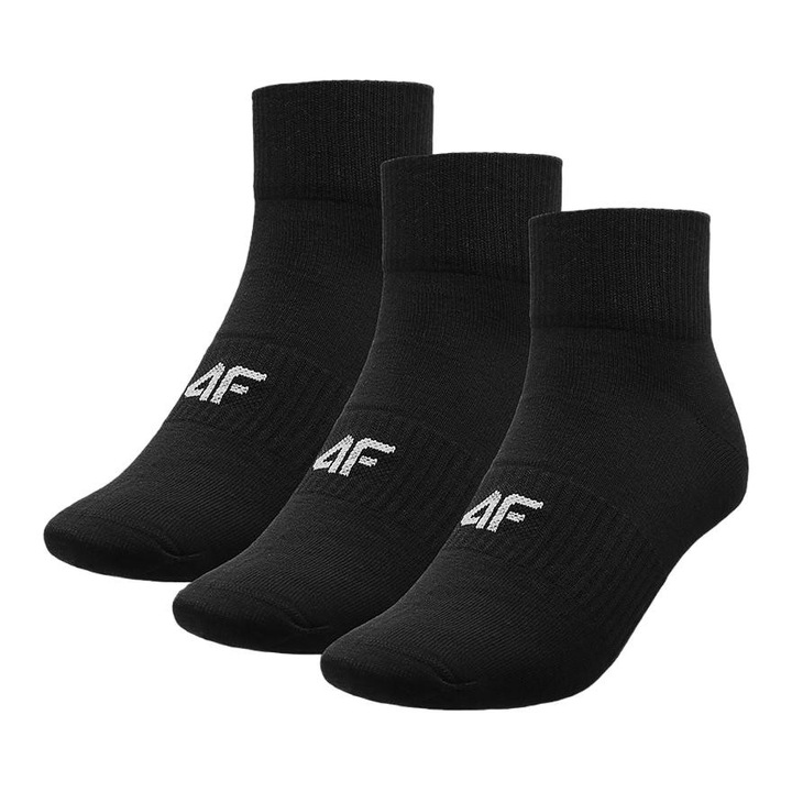 4F férfi sportzokni, 3 pár, pamut, fekete, 39-42 EU méret