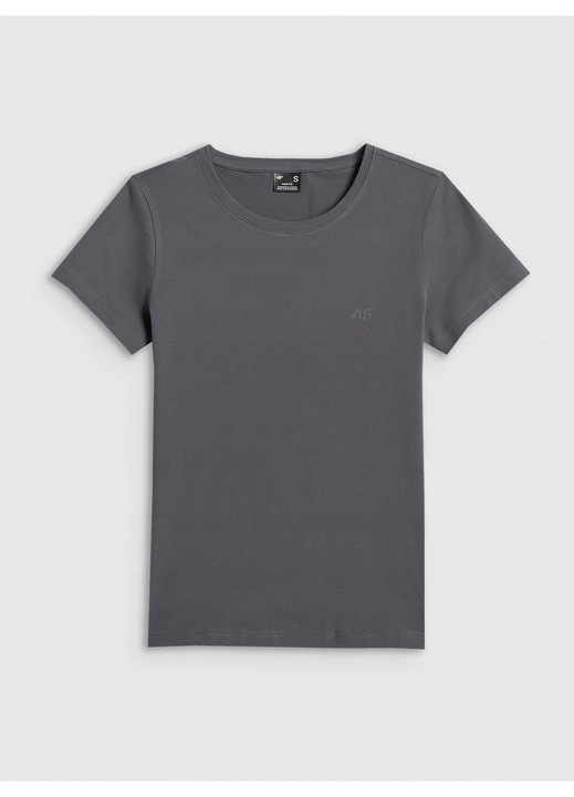 Női póló 4F, slim fit, pamut, szürke