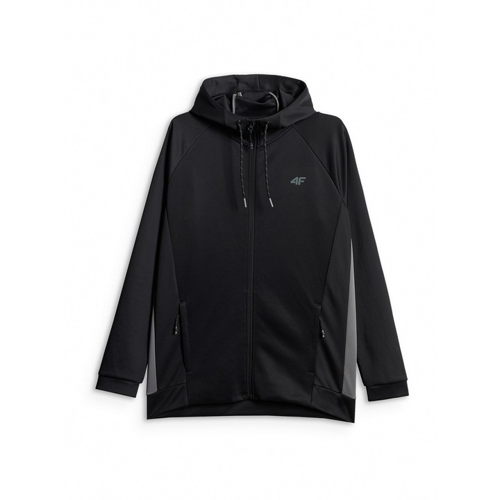 Hanorac sport barbati, 4F, negru, uscare rapida
