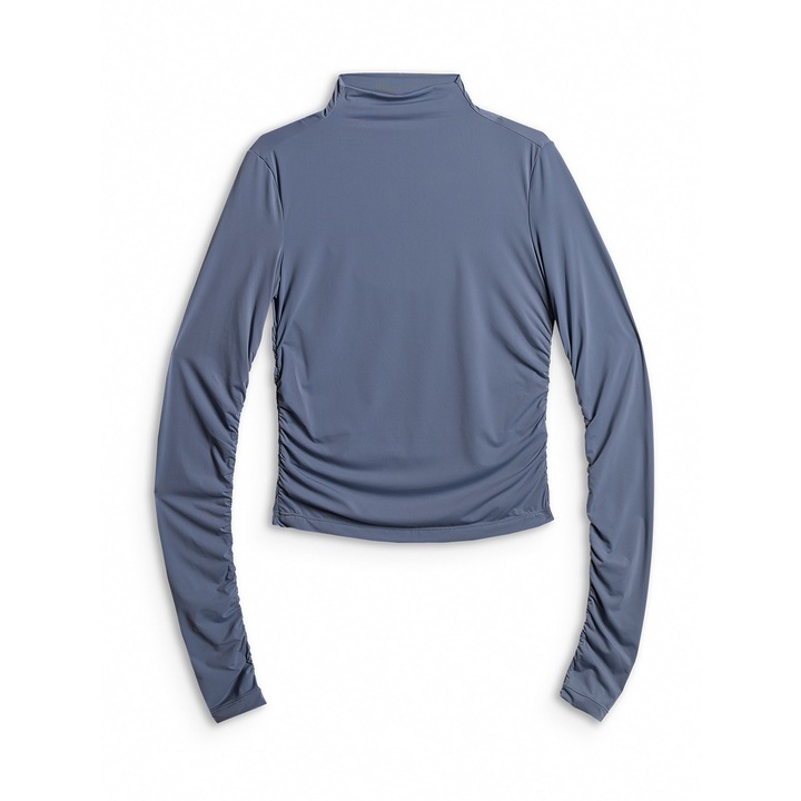 Bluza sport dama 4F, maneca lunga, albastru, slim, uscare rapida