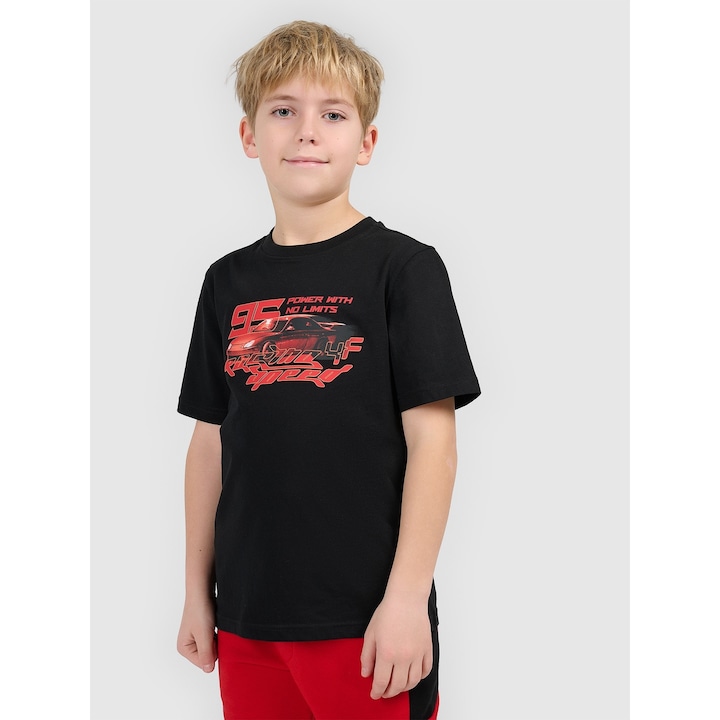 4F gyermek póló, fekete, pamut