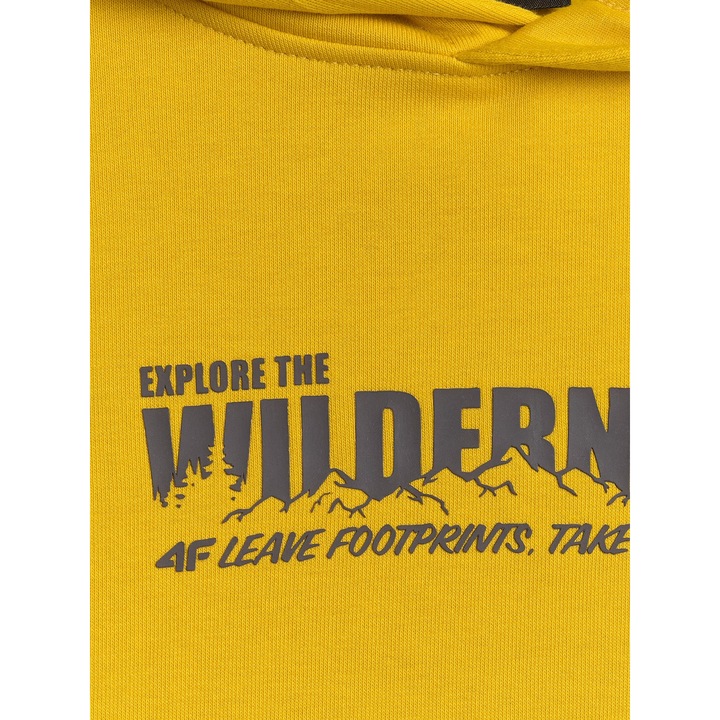 Fiú sport pulóver, 4F, kötött, sárga