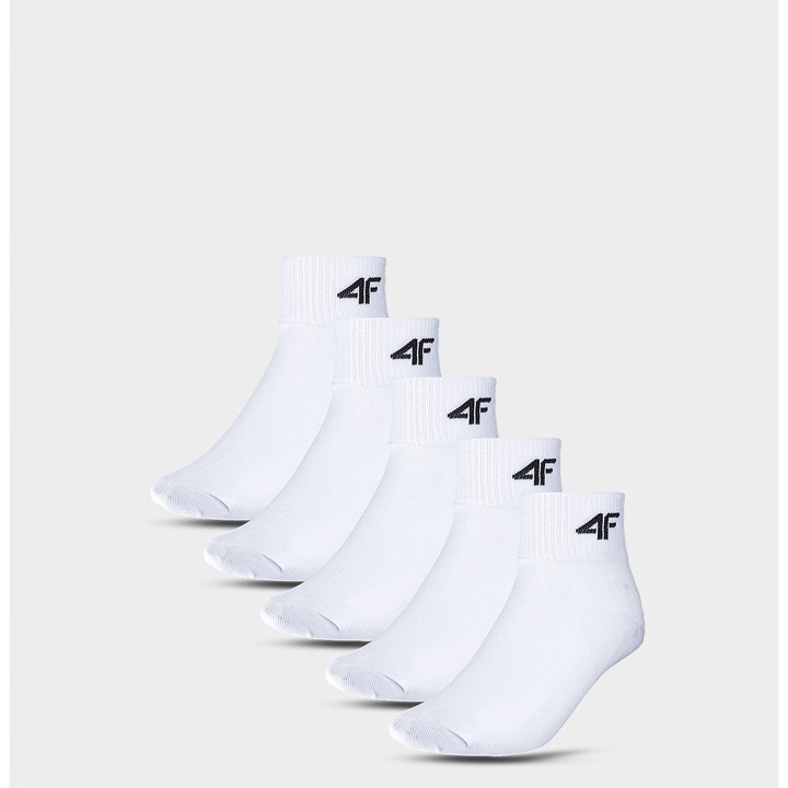 4F gyerek zokni, 5 pár, fehér, 35-37