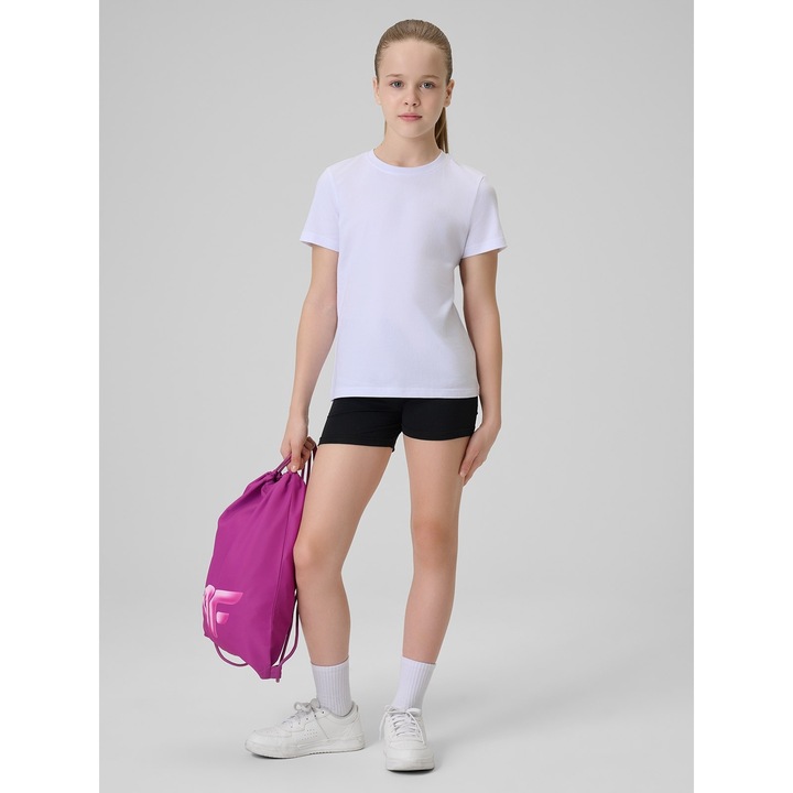 Sportfelszerelés lányoknak 4FJRSS26TAPSF191-90S, 4F, Fehér/Fekete, 122-128 CM