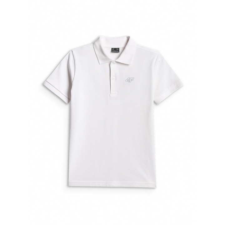 Tricou polo copii, 4F, alb, bumbac