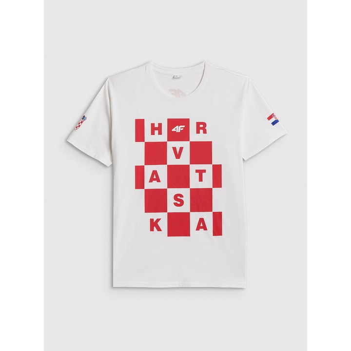 4F horvát szurkolói póló, fehér, L, uniszex, tavasz-nyár 2026