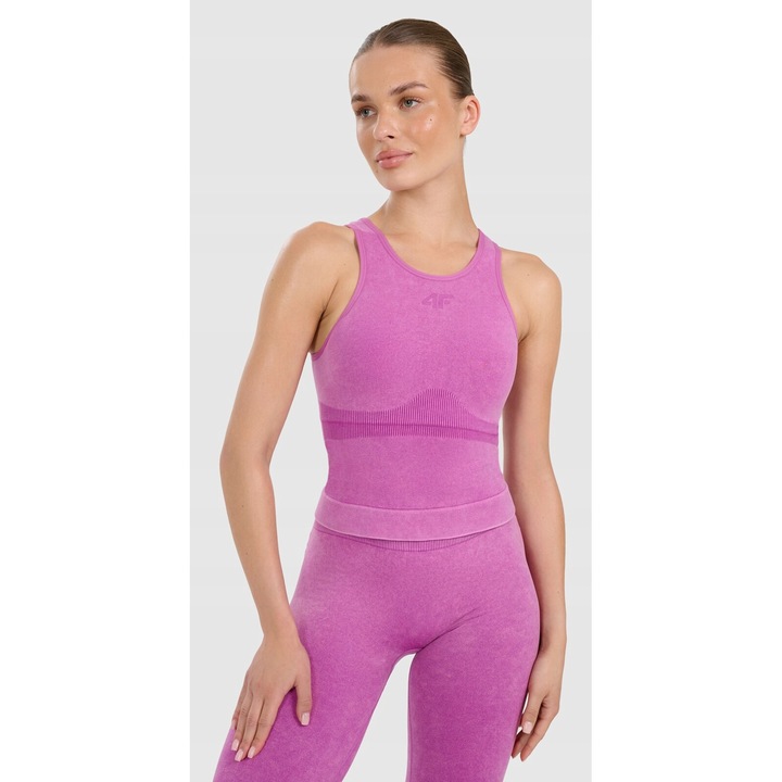 Top sport 4F, M/L, gyorsan száradó, beépített melltartó, rózsaszín, M-L INTL