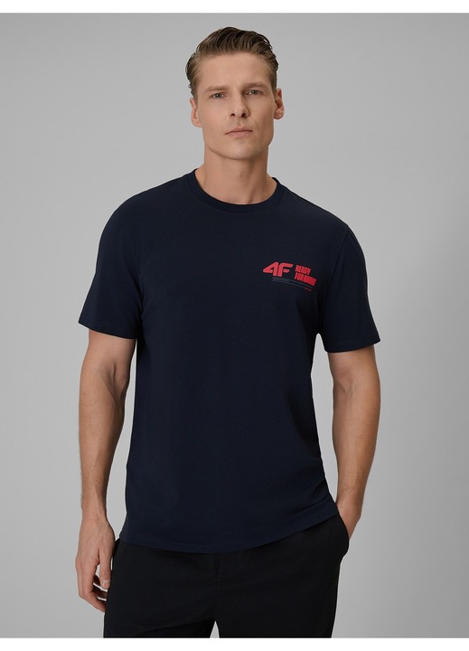 Férfi póló 4F sötétkék, Tengerészkék, L