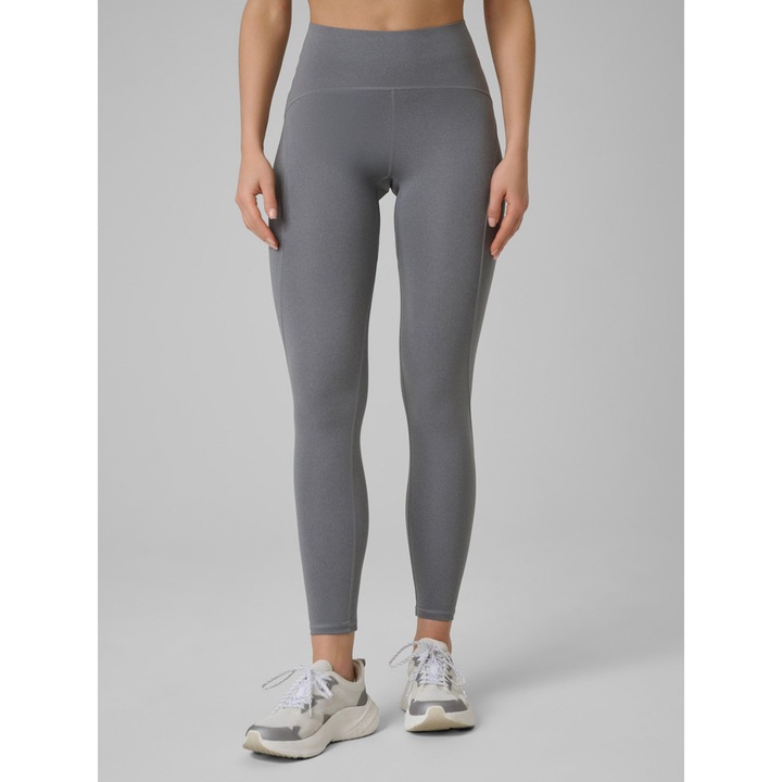 Női sportnadrág 4F, slim, gyorsan száradó, magas derekú, szürke, edzéshez