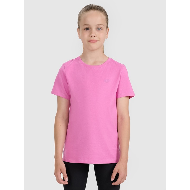 Gyermek póló, 4F, oversize, pamut, rózsaszín, lányoknak