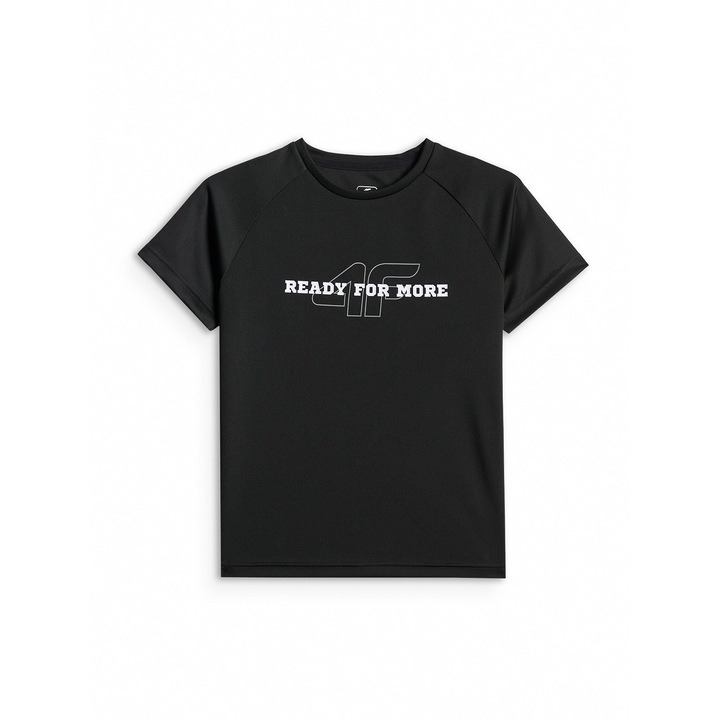 Tricou copii, 4F, negru, uscare rapida, confortabil, 146-152 CM