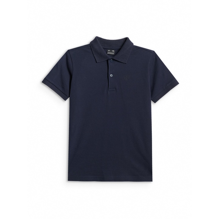 Tricou polo 4F, pentru baieti, bleumarin, bumbac