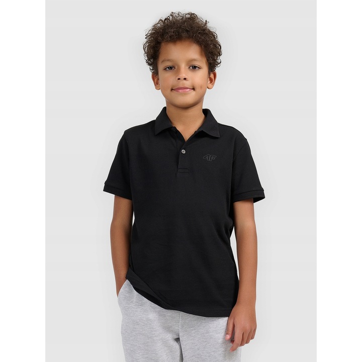 Gyermek póló, 4F, fekete, pamut, kényelmes