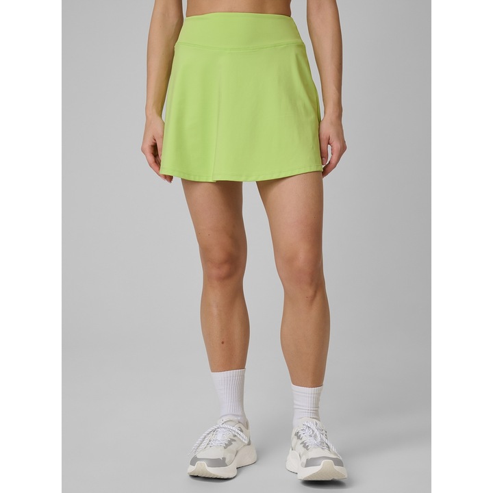 4F női sport szoknya, zöld, gyorsan száradó, magas derekú