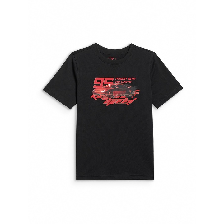 Tricou copii 4F, negru, bumbac