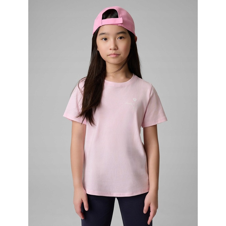 Gyermek póló, 4F, rózsaszín, pamut, kényelmes, Rózsaszín