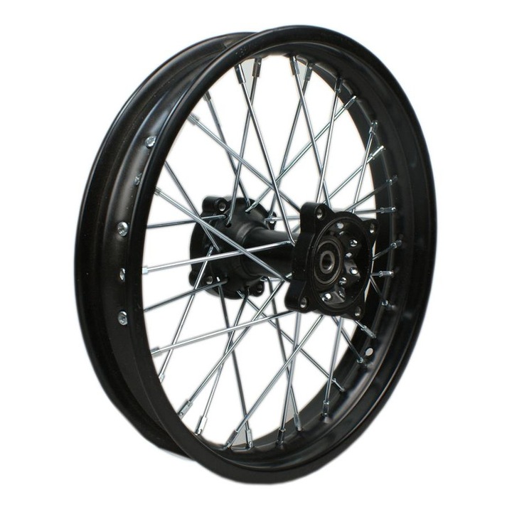 Roata completa spate 1.85x14" cross 125cc, culoare negru