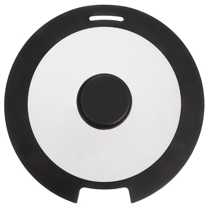 Capac universal din sticla cu margine din silicon, Artemis, 28/29 cm, transparent