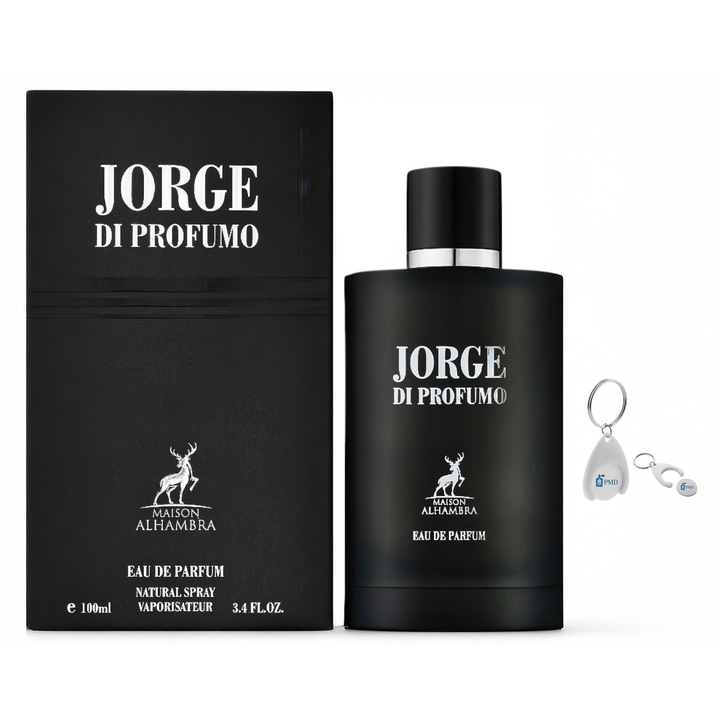 Jorge Di Profumo Parfüm Szett, Maison Alhambra, Férfi, 100ml, Személyre Szabott "PMD" Kulcstartóval