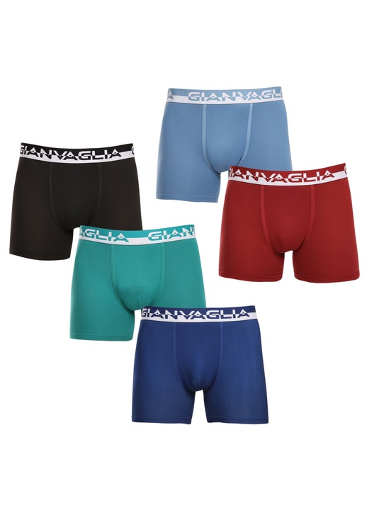 Set 5 boxeri barbati Gianvaglia, multicolor, bumbac/poliamida/elastan