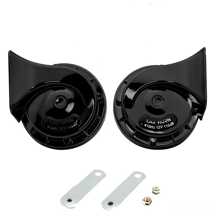 Set 2 Claxoane auto, 12V, tip melc, 110dB, negre