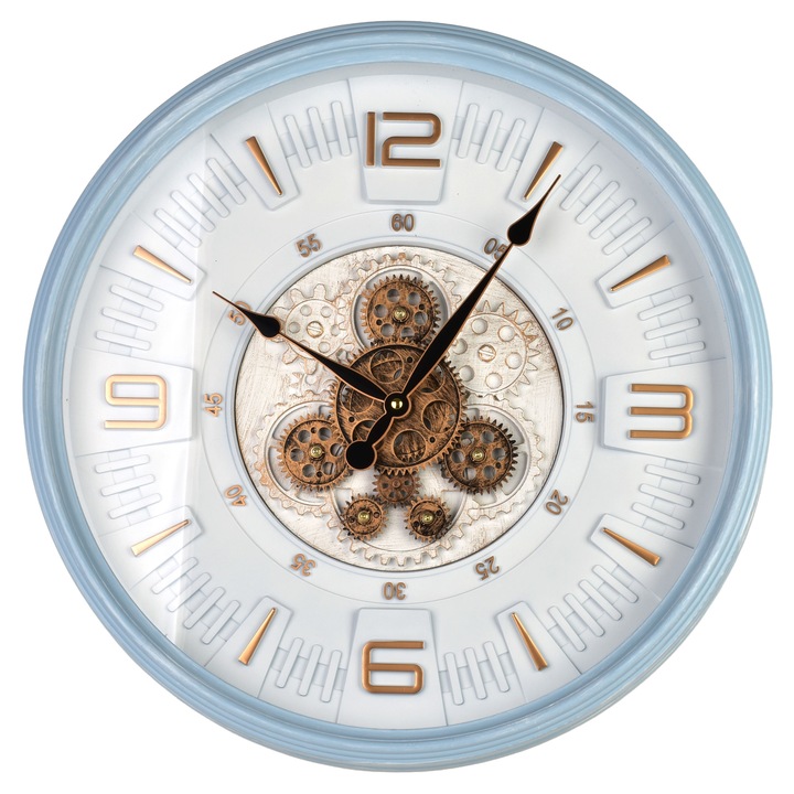 Falióra, műanyag, Mondex, Ramsey, 50x50x6, 5 cm, barna arany részletekkel, 1 db