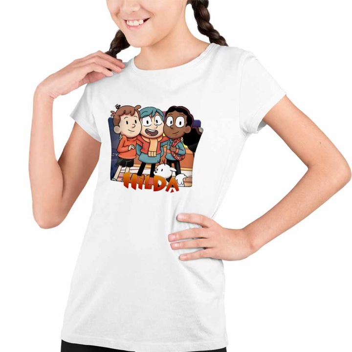 Tricou Copii Fete Hilda Dream Team Prieteni Frida David, Fehér