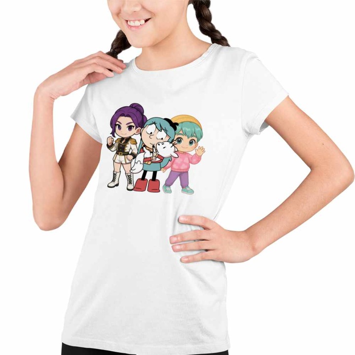 Tricou Copii Fete Hilda Huntrix Saja Boys K-pop, Fehér