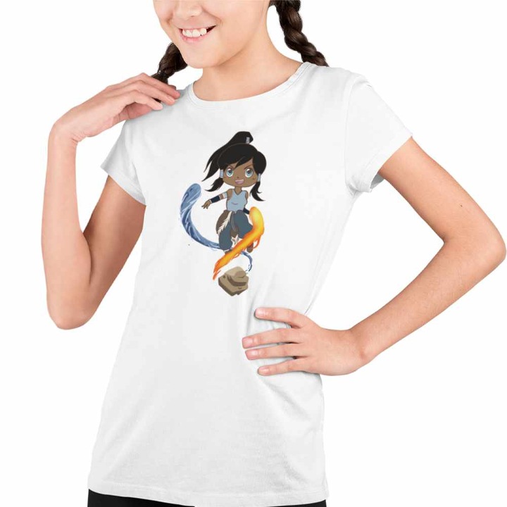 Tricou Copii Fete Avatar Legenda lui Korra Reincarnare Airbender, Fehér