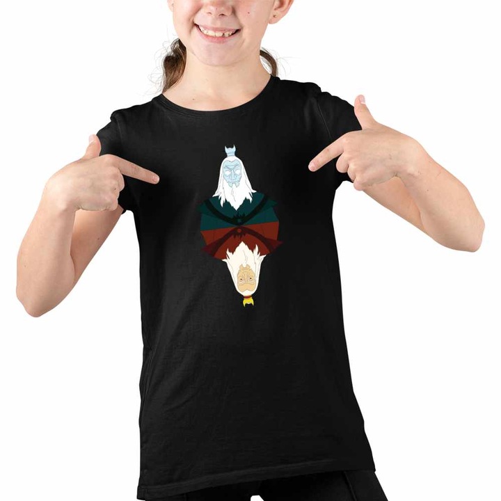Tricou Copii Fete Avatar Master Roku Last Airbender, Fekete