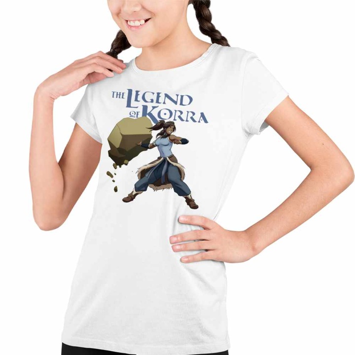 Tricou Copii Fete Avatar Korra Maestru Pamantului Airbender, Fehér