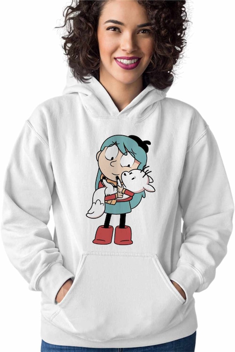 Hanorac Femei Hilda Casa Padure Pisica Twig Vulpe, Alb