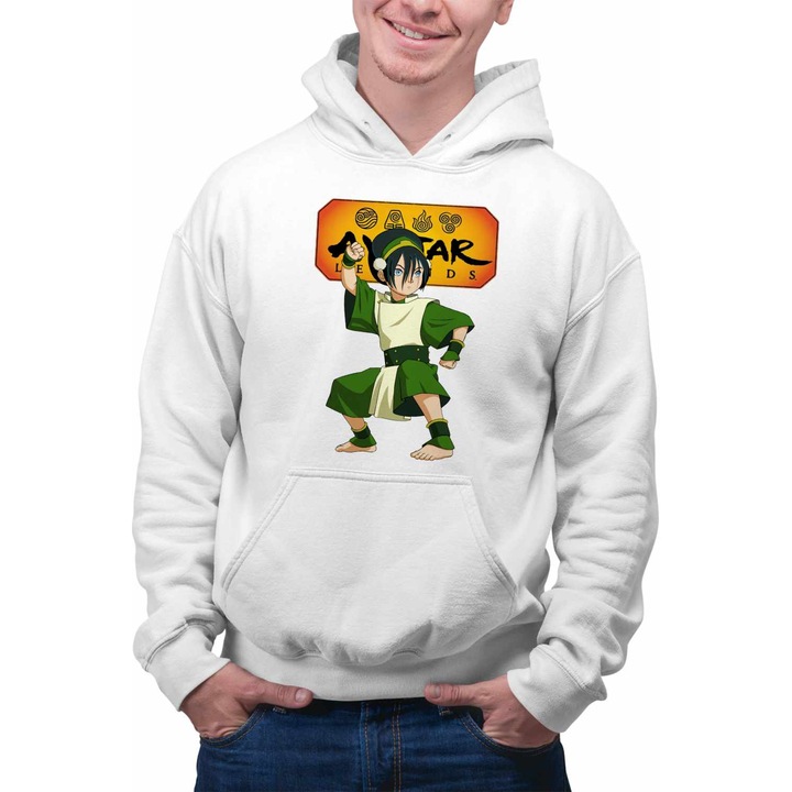 Hanorac bărbați Avatar Toph Bei Fong, alb, 2XL
